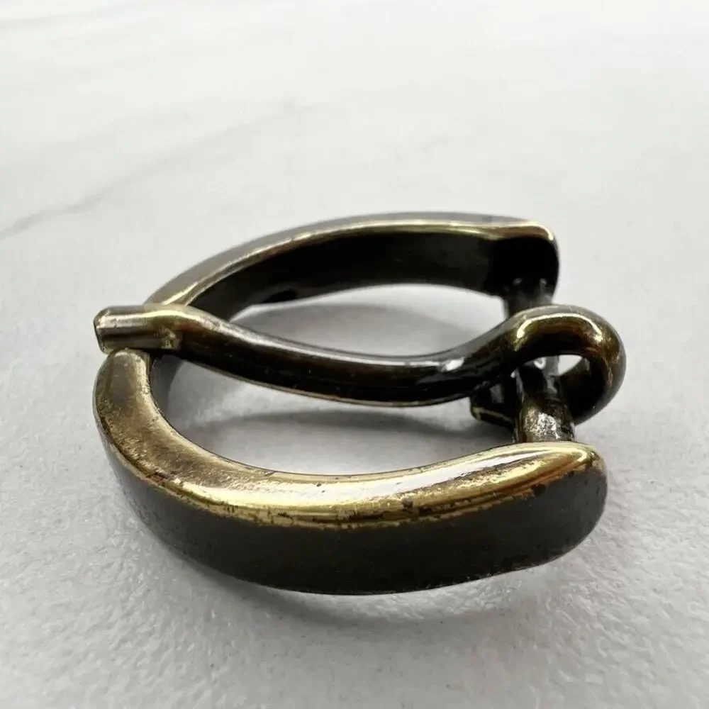 Bronze Tone Small Rounded Basic Simple Belt Buckle - Picture 4 of 7